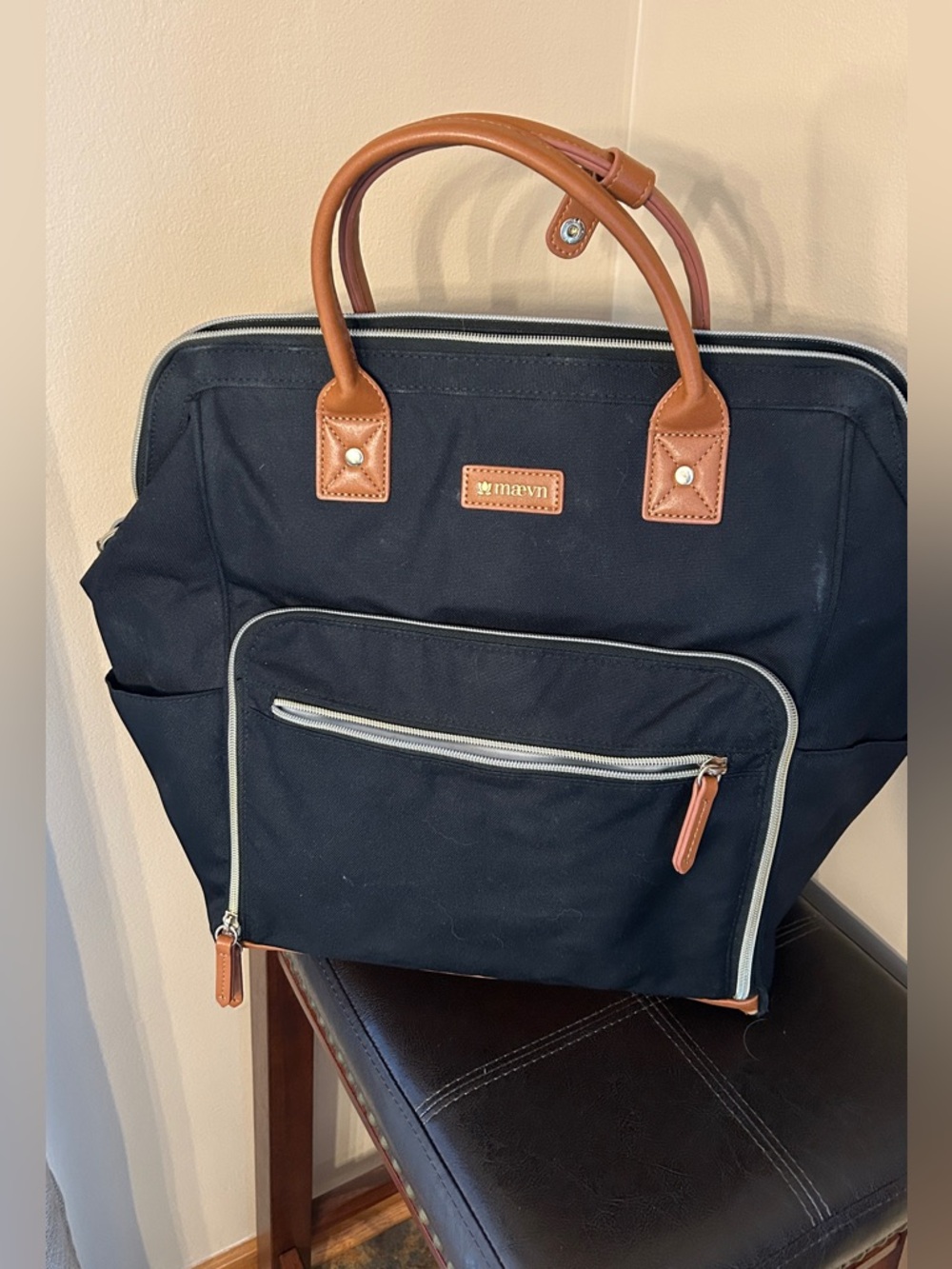Maeve Black and Brown Backpack